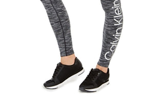 Calça legging feminina Calvin Klein Cold Gear com forro de lã e cintura alta, cinza, tamanho grande