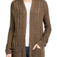Cardigan longo com ilhós Pink Rose Junior, verde, tamanho pequeno