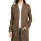 Cardigan longo com ilhós Pink Rose Juniors, verde, tamanho extragrande