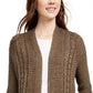 Cardigan longo com ilhós Pink Rose Juniors, verde, tamanho extragrande