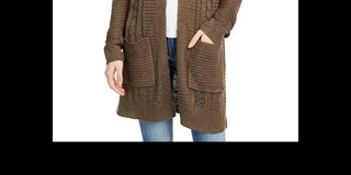 Cardigan longo com ilhós Pink Rose Juniors, verde, tamanho extragrande