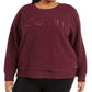 Calvin Klein Moletom Sherpa Bordado Plus Size Feminino Performance Vermelho Tamanho 1X