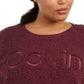 Calvin Klein Moletom Sherpa Bordado Plus Size Feminino Performance Vermelho Tamanho 1X