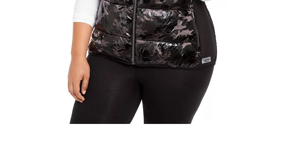 Calvin Klein Colete Puffer Plus Size Feminino Performance Preto Tamanho 1X