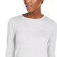 Blusa feminina Michael Kors com manga sino e detalhes em renda, cinza, tamanho pequeno e pequeno