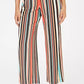 Calça culotte listrada feminina NY Collection, preta, pequena, tamanho GG