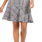 Vestido feminino xadrez justo e evasê NY Collection, preto, tamanho pequeno médio