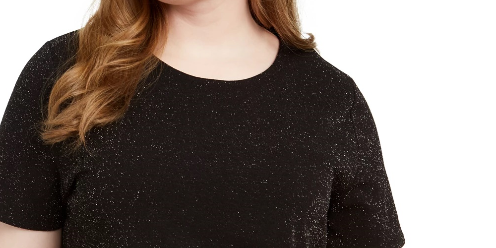 Top plus size da moda feminino Monteau, cor carvão, tamanho 3X