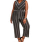 Macacão feminino Monteau Trendy Plus Size com listras brilhantes, preto, tamanho 3X