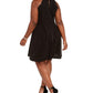 Vestido Halter com Glitter Plus Size da Monteau Feminino, na cor Carvão, tamanho 3X