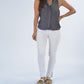 Regata feminina com botões Rory Get.Primped, prateada, tamanho pequeno