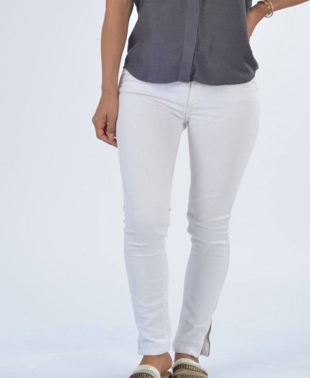 Regata feminina com botões Rory Get.Primped, prateada, tamanho pequeno