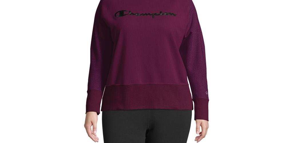 Moletom feminino Champion Plus Activewear Fitness Roxo Tamanho 1X