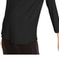 Blusa feminina Eileen Fisher de manga comprida e decote redondo, preta, tamanho pequeno e pequeno