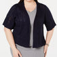 Robbie Bee Feminino Renda Renda Sólida Kimono Manga Aberta Cardigan Suéter Azul Marinho Tamanho 2X