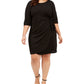 Vestido sarongue de malha com glitter plus size Robbie Bee feminino, preto, tamanho 2X