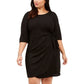 Vestido sarongue de malha com glitter plus size Robbie Bee feminino, preto, tamanho 2X