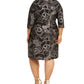 Vestido feminino Robbie Bee Plus Size com estampa de folha e nó lateral, preto, tamanho 2X