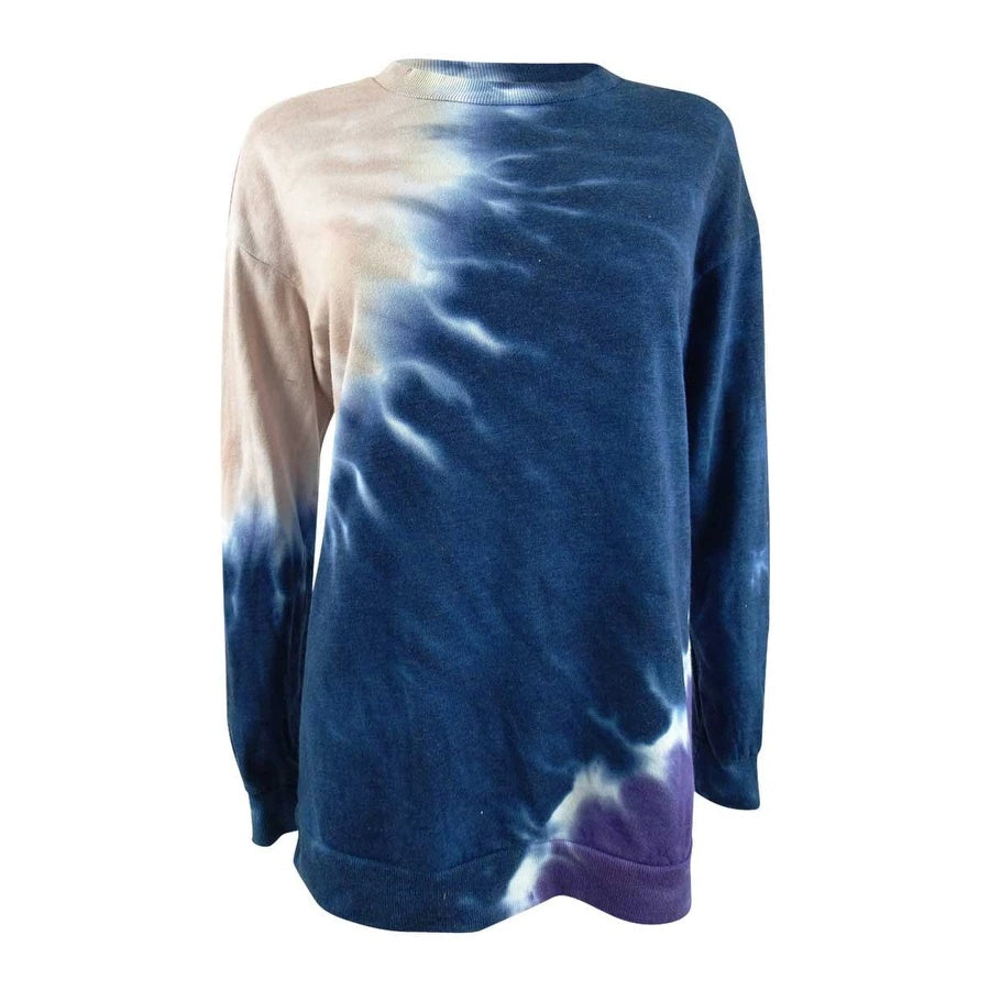 Blusa de moletom tie-dye ultra flert juniors azul escuro tamanho médio
