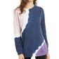 Blusa de moletom tie-dye ultra flert juniors azul escuro tamanho extrapequeno