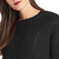 Suéter texturizado feminino Rachel Roy, preto, tamanho extragrande