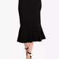 Saia midi jacquard feminina Rachel Roy, preta, tamanho extrapequeno