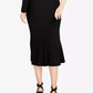 Saia midi jacquard feminina Rachel Roy, preta, tamanho extrapequeno