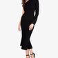 Saia midi jacquard feminina Rachel Roy, preta, tamanho extrapequeno