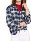 Camisa xadrez de flanela Ultra Flirt Juniors, azul, tamanho médio