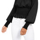 Blusa camponesa com cintura franzida Ultra Flirt Juniors, preta, tamanho extragrande