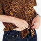 Blusa estampada com amarração frontal Ultra Flirt Juniors, marrom, tamanho pequeno