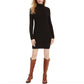 Vestido suéter de tricô trançado feminino Kit &amp; Sky, preto, tamanho grande