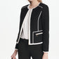 Jaqueta Calvin Klein Feminina com Acabamento Tubular, Cinza Escuro, Tamanho 16