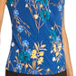 Blusa Calvin Klein Feminina Estampa Floral Plissada Azul Tamanho X-G