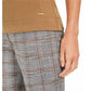 Camiseta Calvin Klein Feminina Manga Curta Algodão Marrom Tamanho P