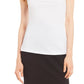 Blusa Calvin Klein Feminina Gola Alta Branca Tamanho Grande