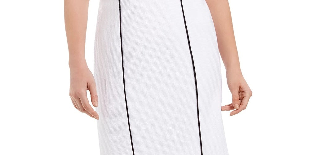 Saia lápis Calvin Klein feminina com debrum contrastante, branca, tamanho 12
