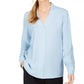 Blusa Calvin Klein Feminina Gola V Azul Tamanho Médio