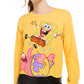 Camiseta estampada de Bob Esponja de manga comprida Nickelodeon Junior, tamanho grande, dourada