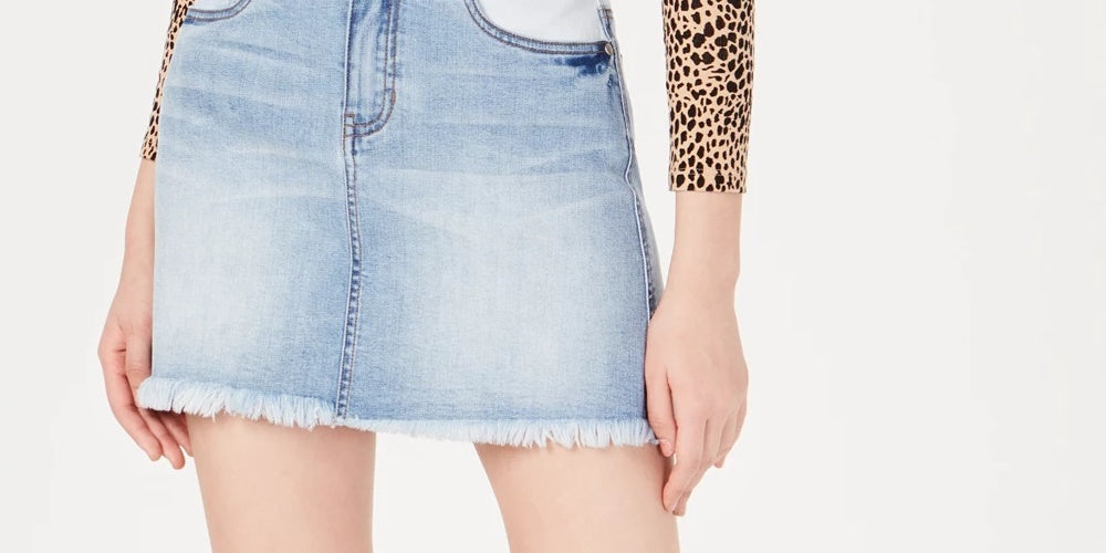 Saia jeans bicolor azul tamanho 3 da Dollhouse Junior