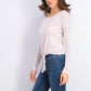 Blusa aconchegante com amarração frontal Crave Fame Juniors, rosa brilhante, tamanho pequeno