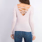 Blusa aconchegante com amarração frontal Crave Fame Juniors, rosa brilhante, tamanho pequeno