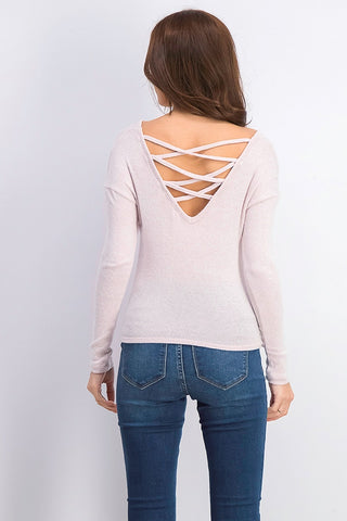 Blusa aconchegante com amarração frontal Crave Fame Juniors, rosa brilhante, tamanho pequeno