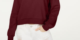 Blusa de malha waffle com zíper Crave Fame Juniors, marrom, tamanho pequeno
