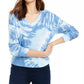 Blusa canelada tingida Crave Fame Junior's aconchegante, azul, tamanho grande