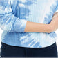 Blusa canelada tingida Crave Fame Junior's aconchegante, azul, tamanho grande