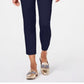 Calça feminina Tommy Hilfiger com acabamento em fita, azul-marinho, tamanho 16
