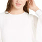 Blusa feminina manga volumosa Q&amp;A branca tamanho pequeno