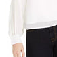 Blusa feminina manga volumosa Q&amp;A branca tamanho pequeno