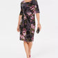 Vestido sarongue feminino com estampa floral Connected, cor carvão, tamanho 8, pequeno